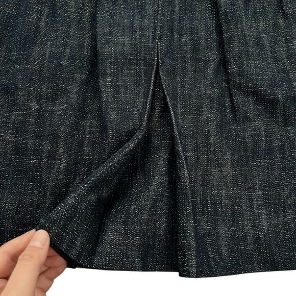 Mango Suit Women’s Dark Blue Jean Like Lined Pockets A-Line Mini Skirt Size 6 - Picture 2 of 8